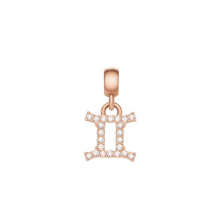 Crystal Zodiac Charm Rose Gold