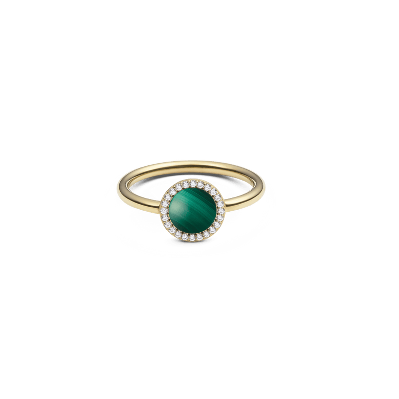 Audrey Ring Malachite Gold