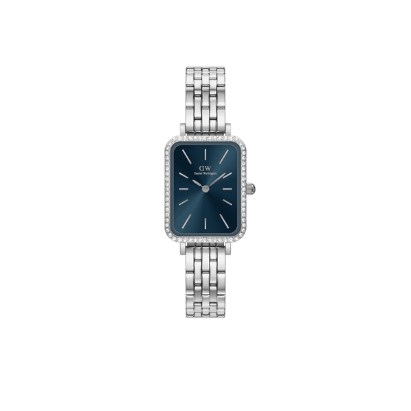 Quadro Bezel arctic sunray watch - with silver strap | DW