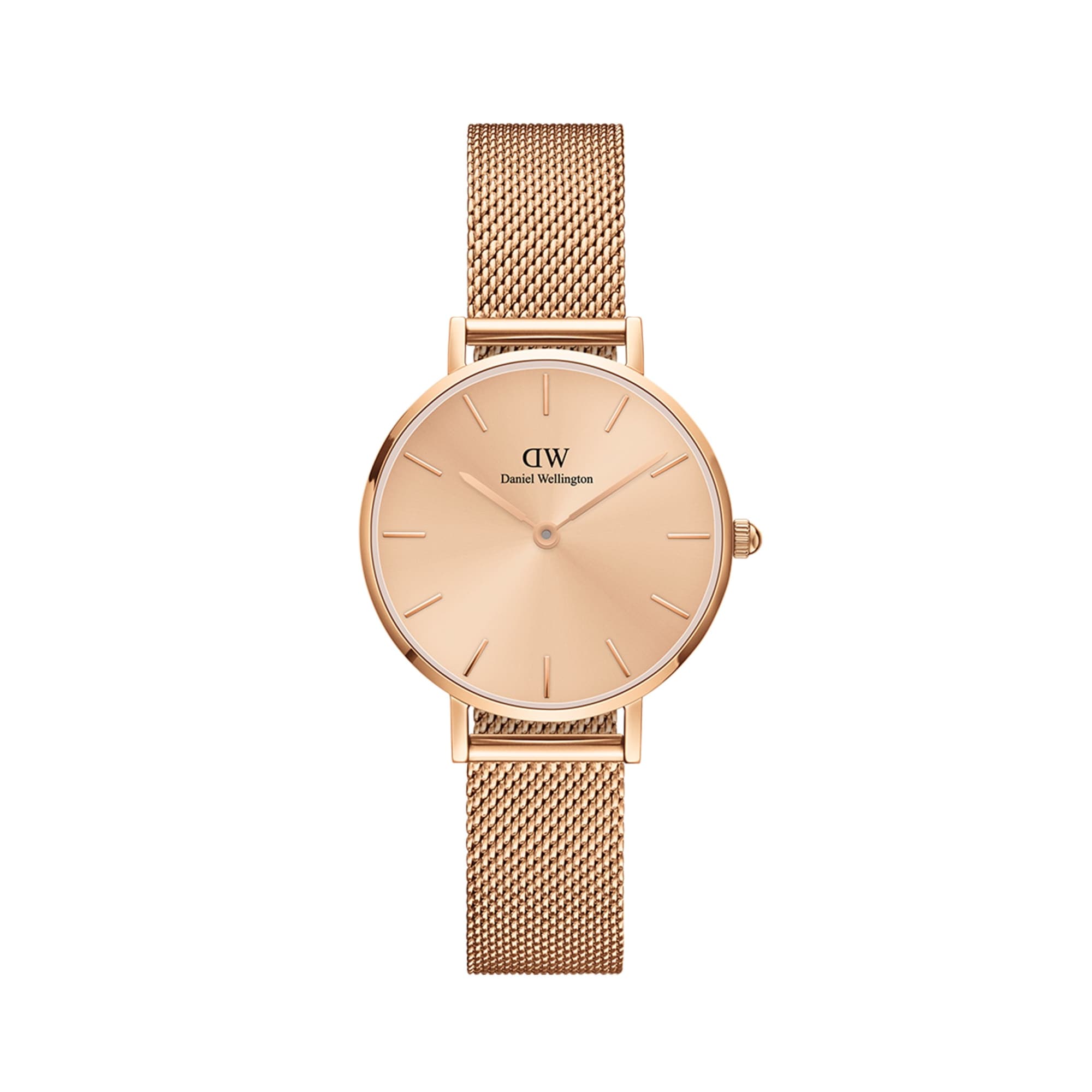 Petite Unitone Rose gold watch with mesh strap 28mm DW