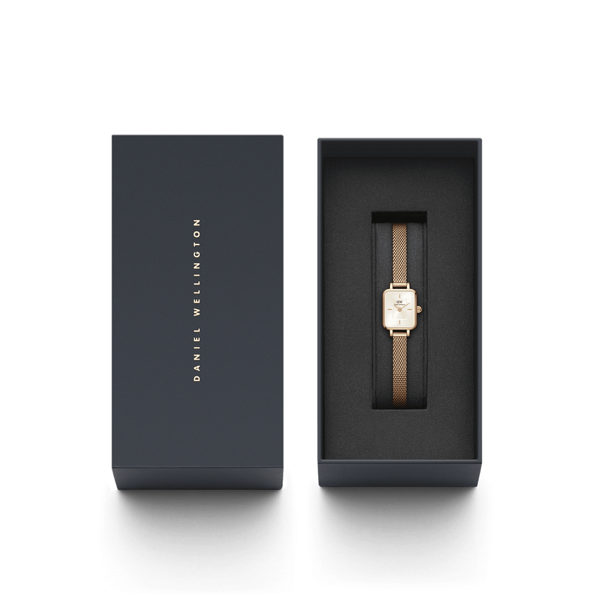 ダニエルウィリントンQUADRO MINI MELROSE CHAMPAGNE Quadro mini-champagne square dial watch for women | DW