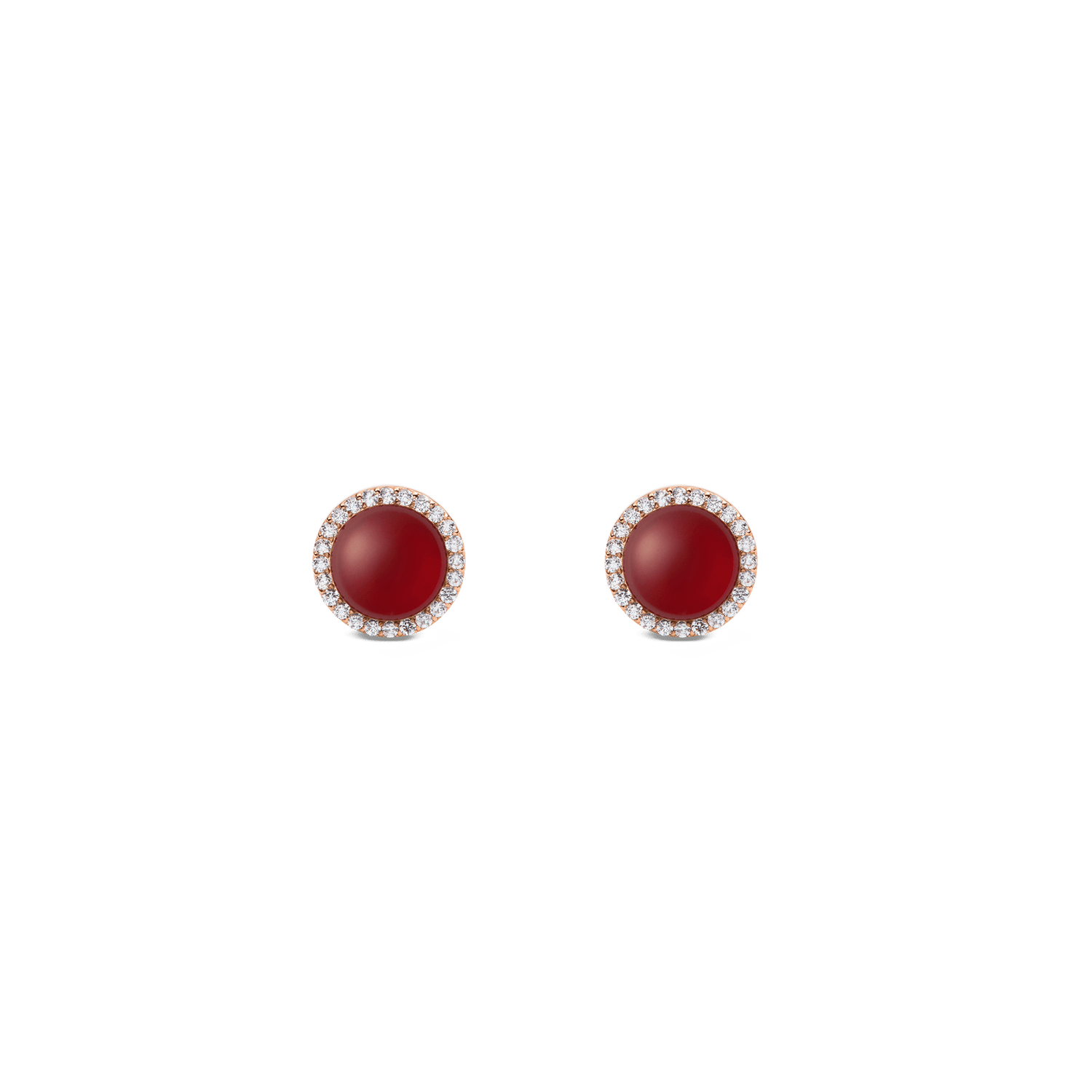 Audrey Earrings Red Agathe Rose Gold