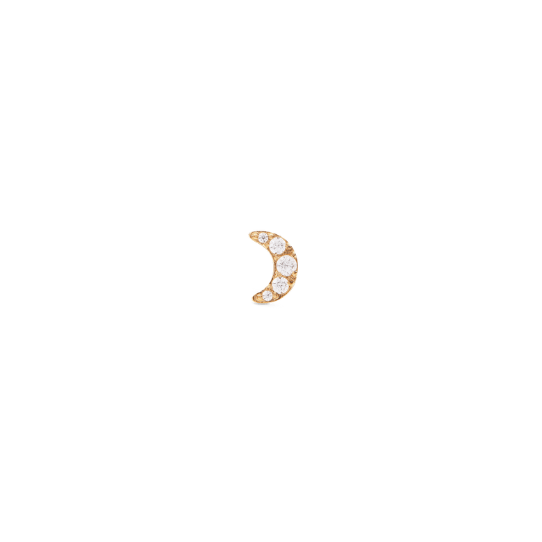 Crystal Moon Stud Gold