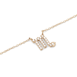 Crystal Zodiac Chain Necklace Gold