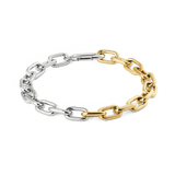 Contrast Link Bracelet Two Tone Gold