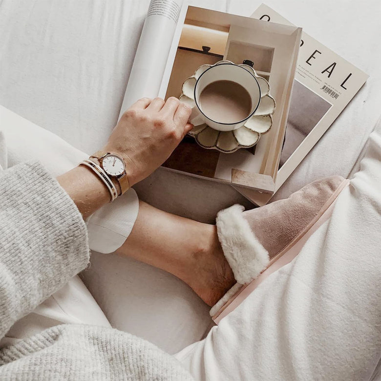 Emalie Bracelet Satin White Rose Gold