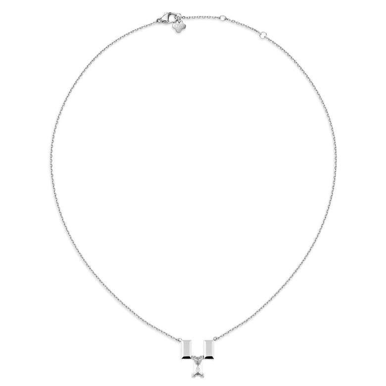 Bric Necklace Crystal Silver