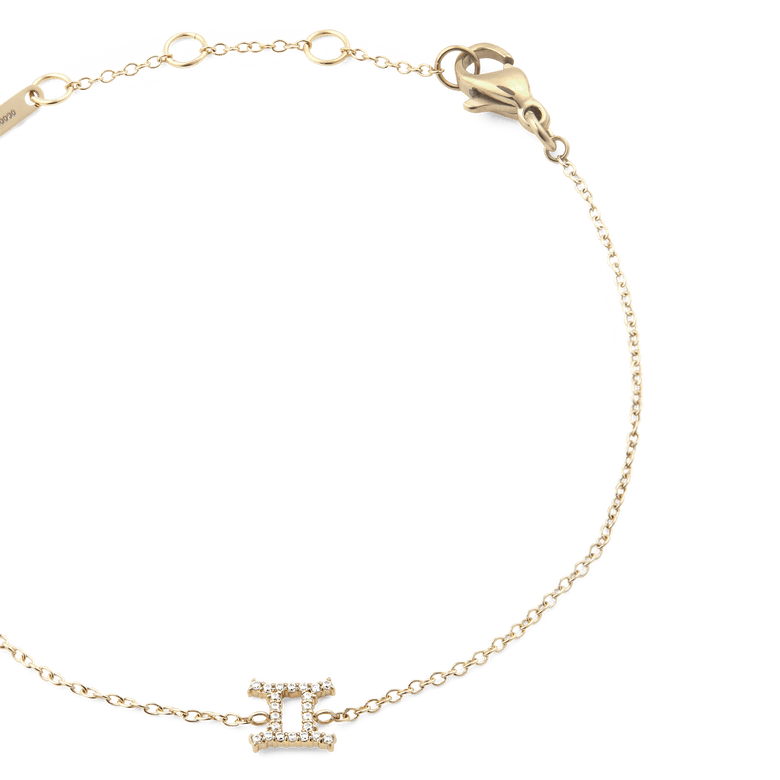 Crystal Zodiac Chain Bracelet Gold