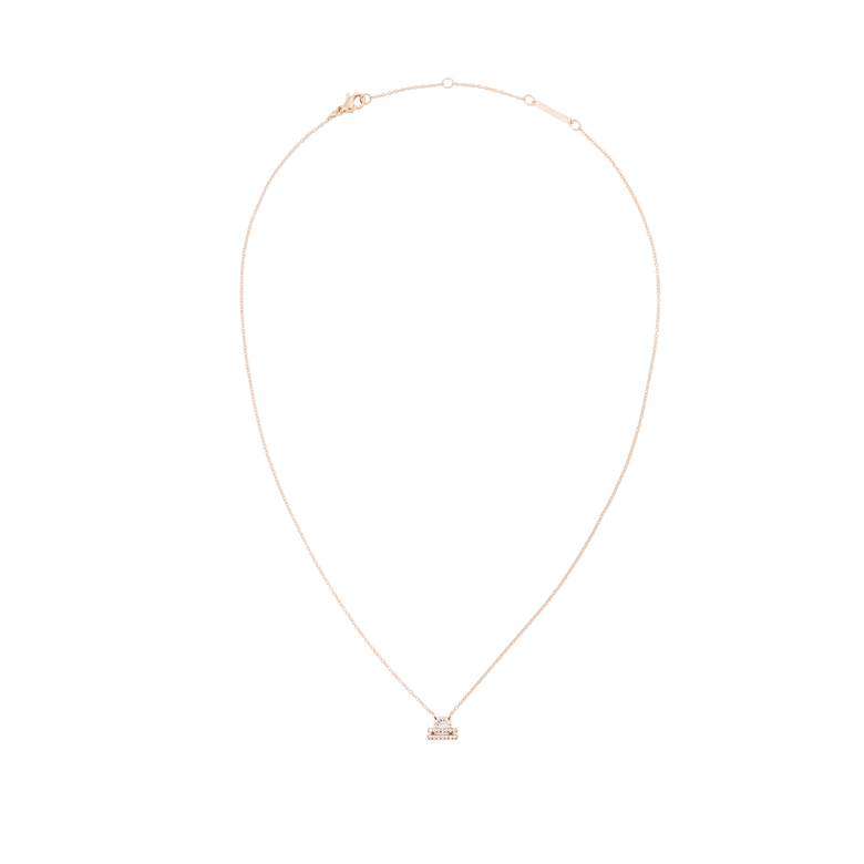 Crystal Zodiac Chain Necklace Rose Gold