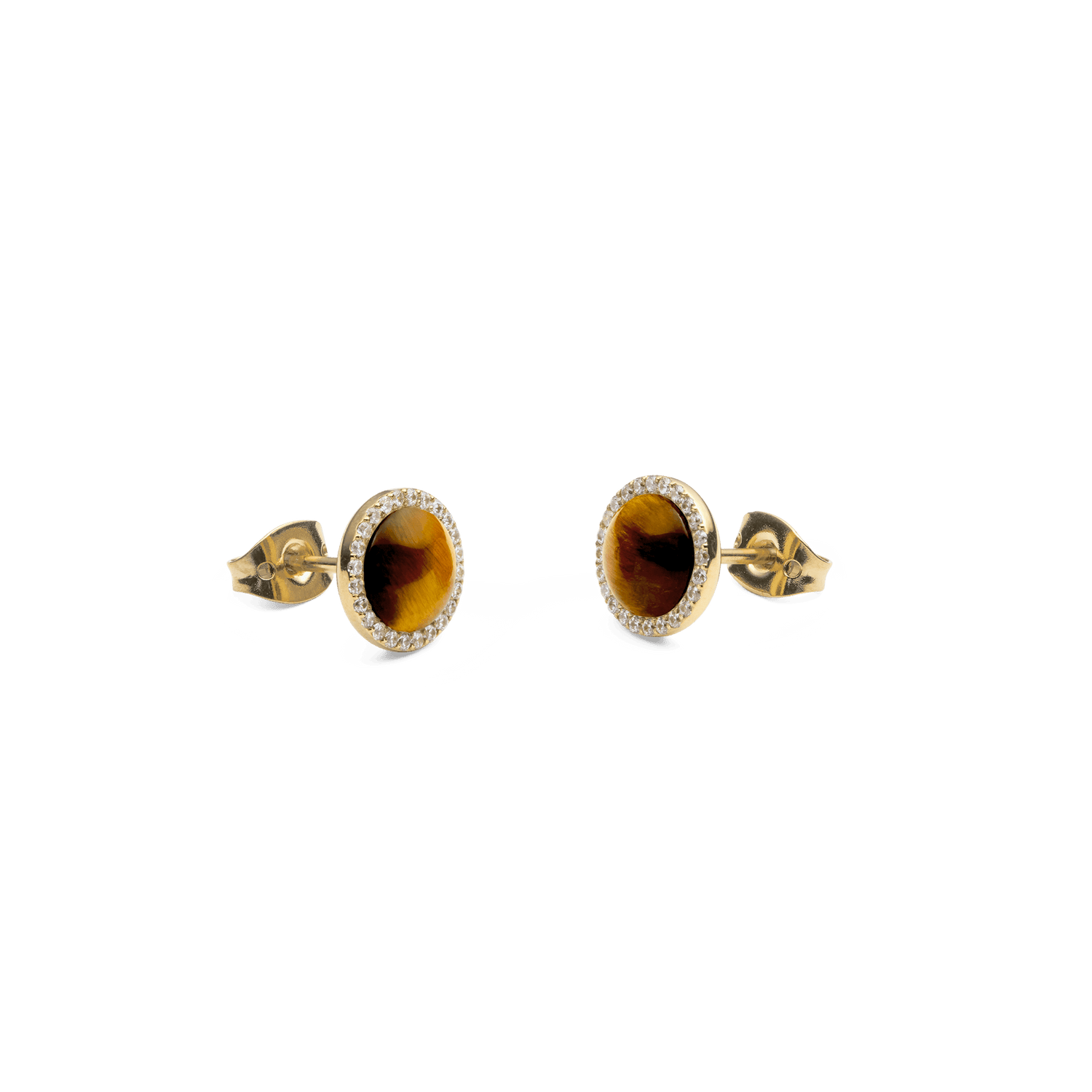 Audrey Earrings Tiger Eye Gold
