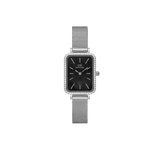 Quadro Bezel black MOP watch - with silver strap | DW