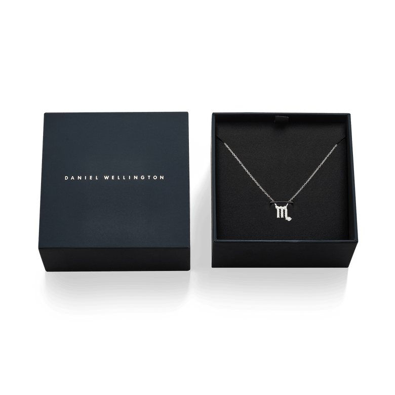 Crystal Zodiac Chain Necklace Silver