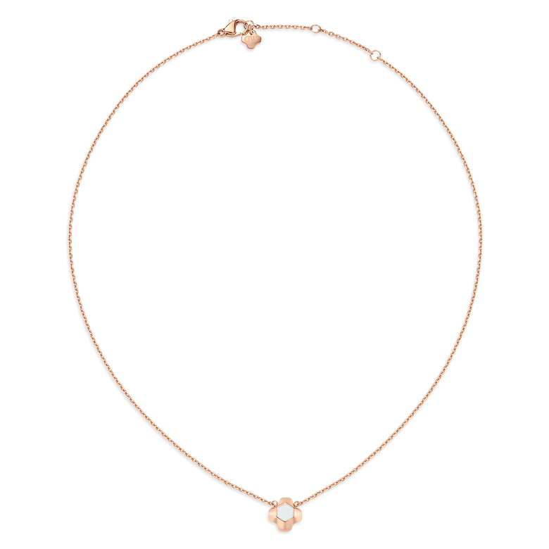 North Star Necklace 1 Small White Enamel Rose Gold