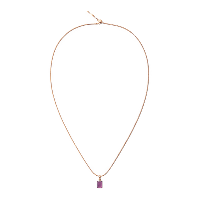 Amethyst Octagon Rose Gold Charm