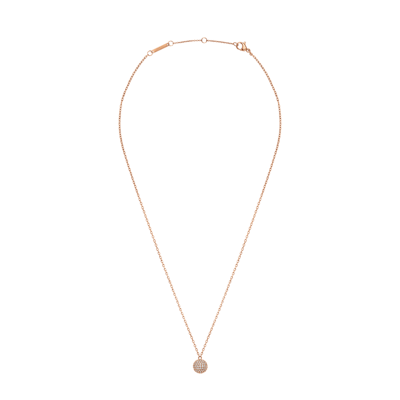 Pavé Crystal Pendant Necklace Rose Gold