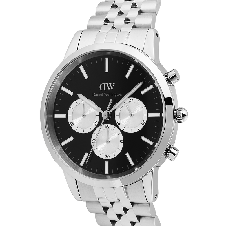 Iconic Chronograph Arch 5-Link Onyx Panda Silver