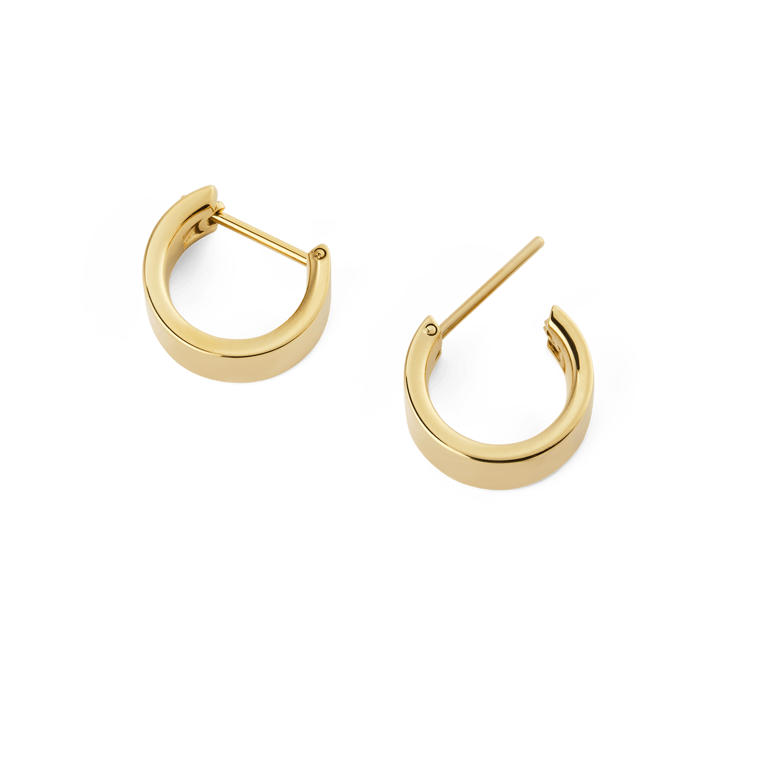 Line Earrings Polished Gold 5.5mm