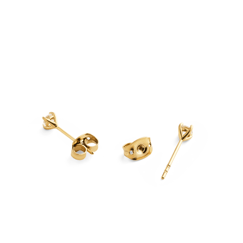 Mirelle Solitaire Stud Earrings Gold