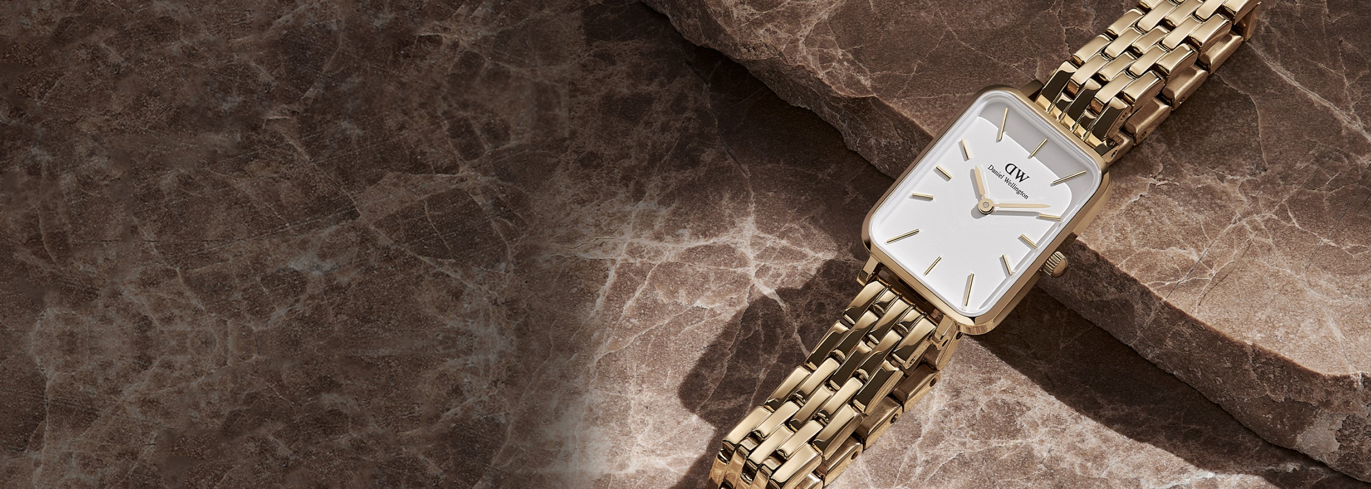 Quadro - Square Watches for Women in Silver & Rose Gold | DW