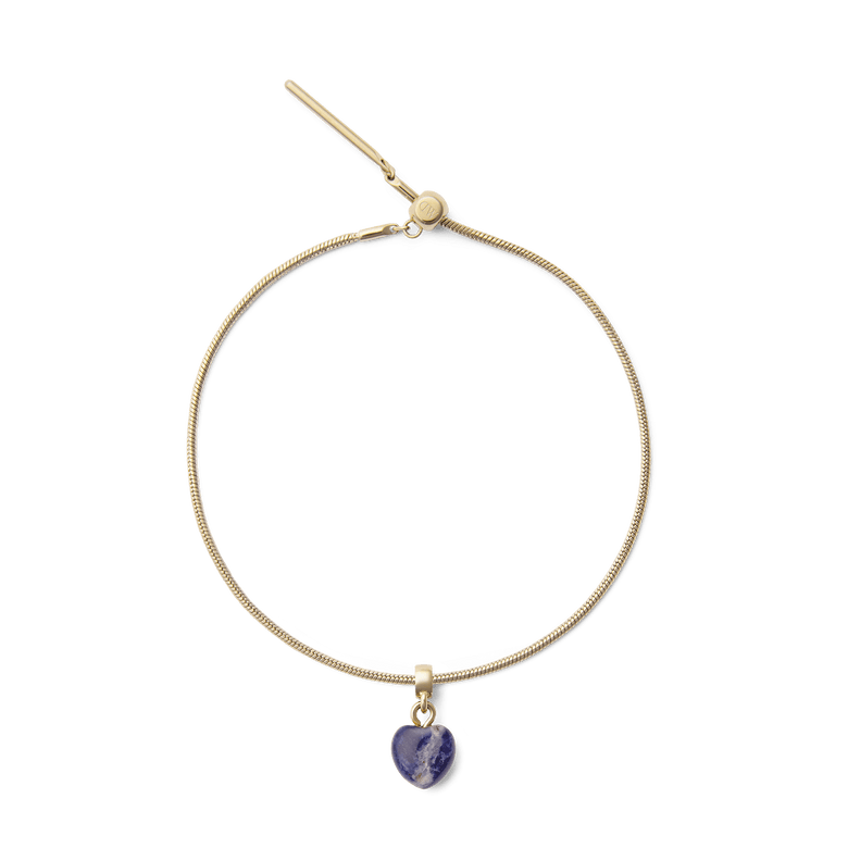 Blue Spot Heart Gold Charm