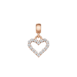Heart Contour White Crystal Charm RG