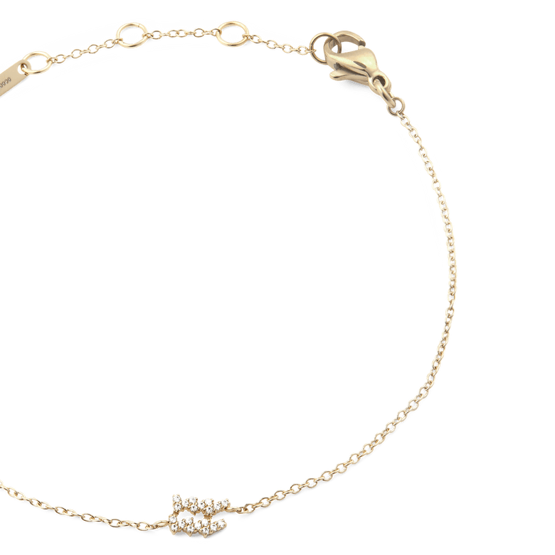 Crystal Zodiac Chain Bracelet Gold