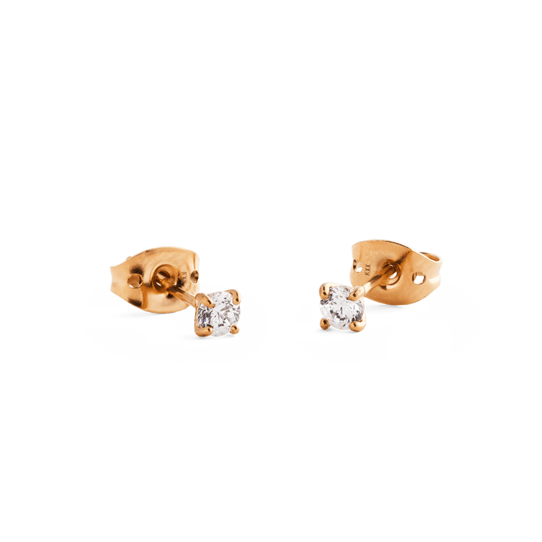 Mirelle Solitaire Stud Earrings Rose Gold