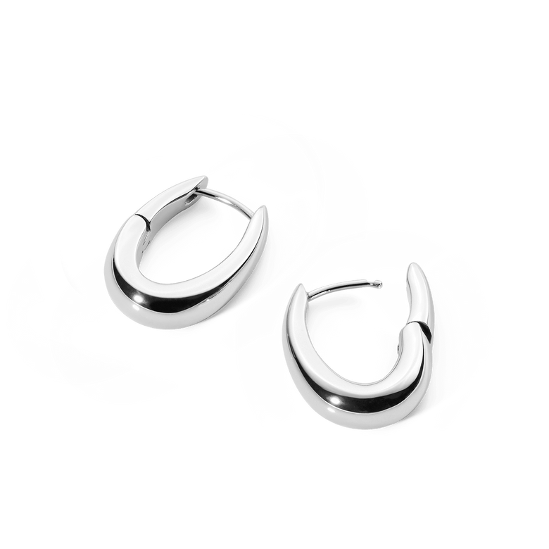 Flow Earring 20mm Silver