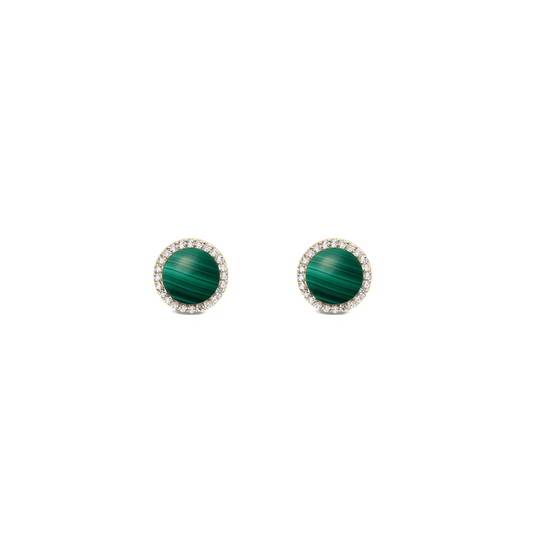 Audrey Earrings Malachite Gold