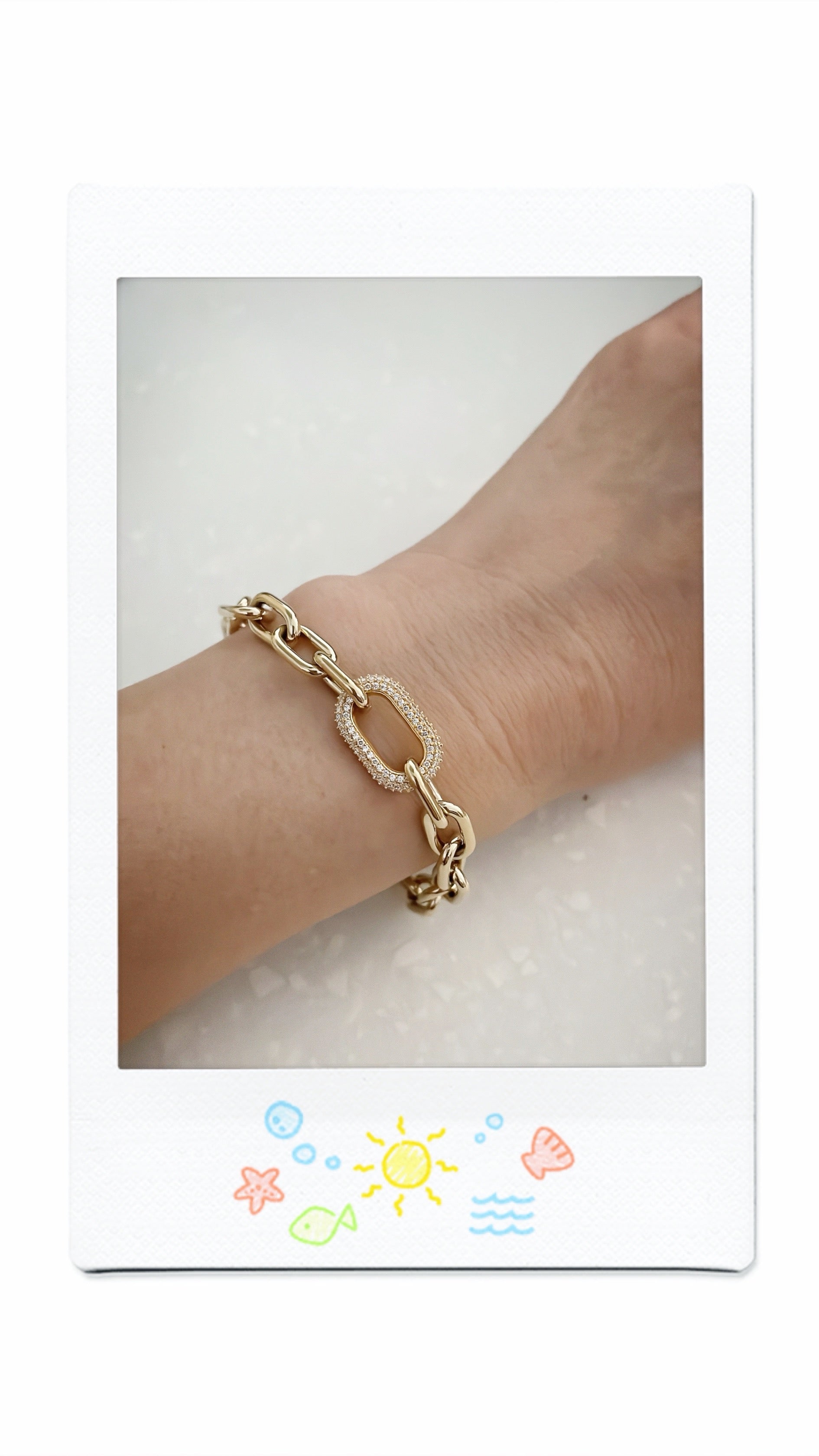 Crystal Link Bracelet Rose Gold