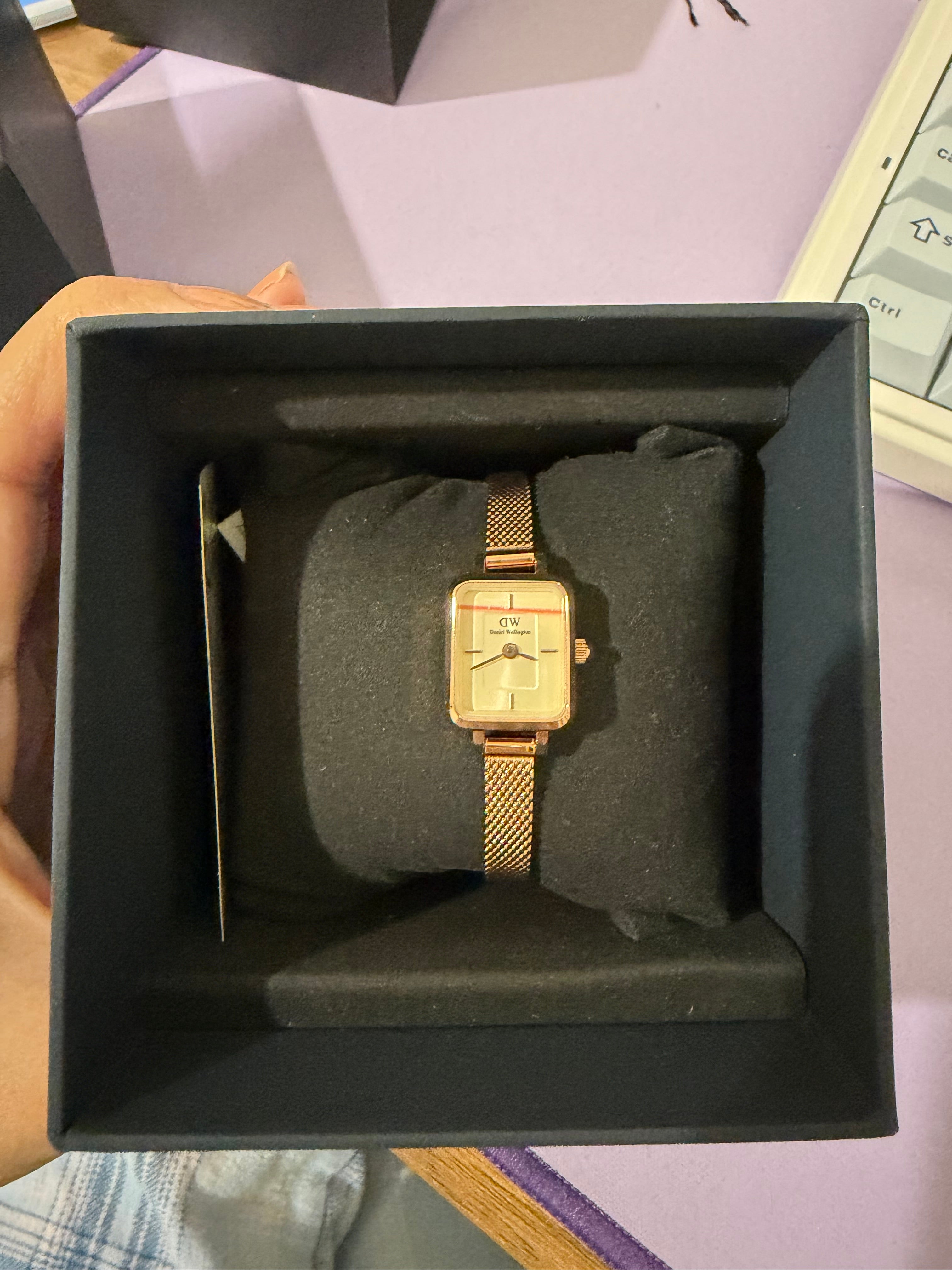 Quadro mini-champagne square dial watch for women | DW
