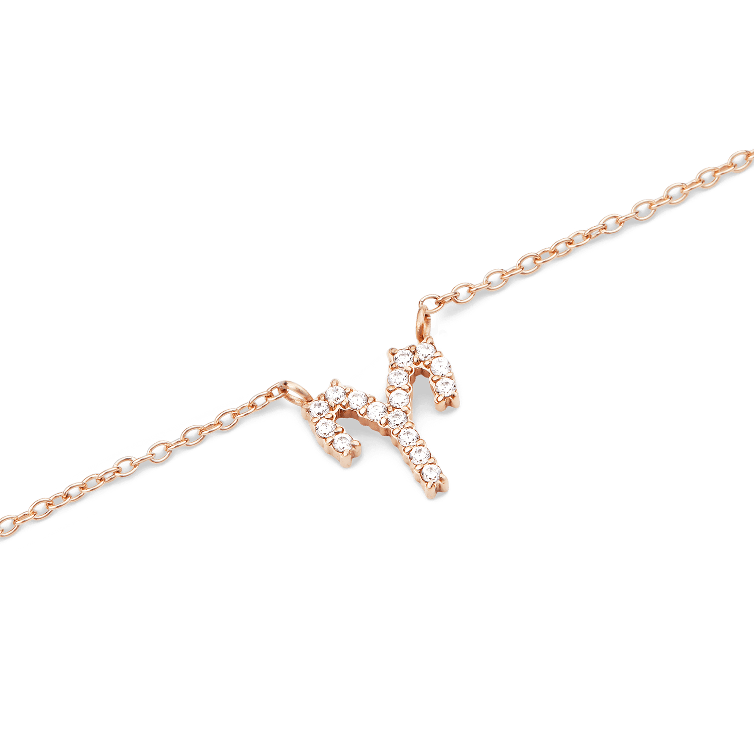 Crystal Zodiac Chain Necklace Rose Gold