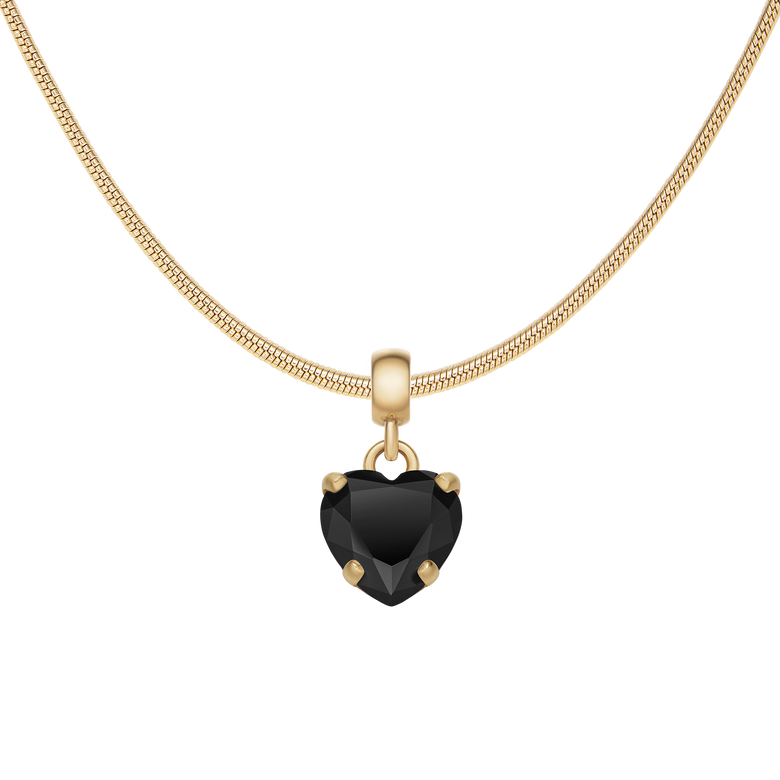 Heart Black Crystal Charm G