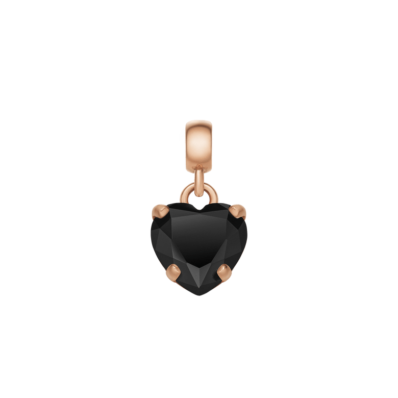Heart Black Crystal Charm RG