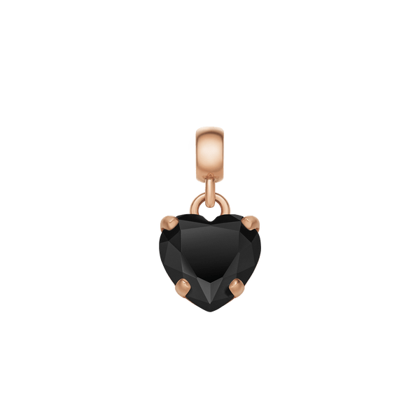 Heart Black - Crystals in rose gold | DW