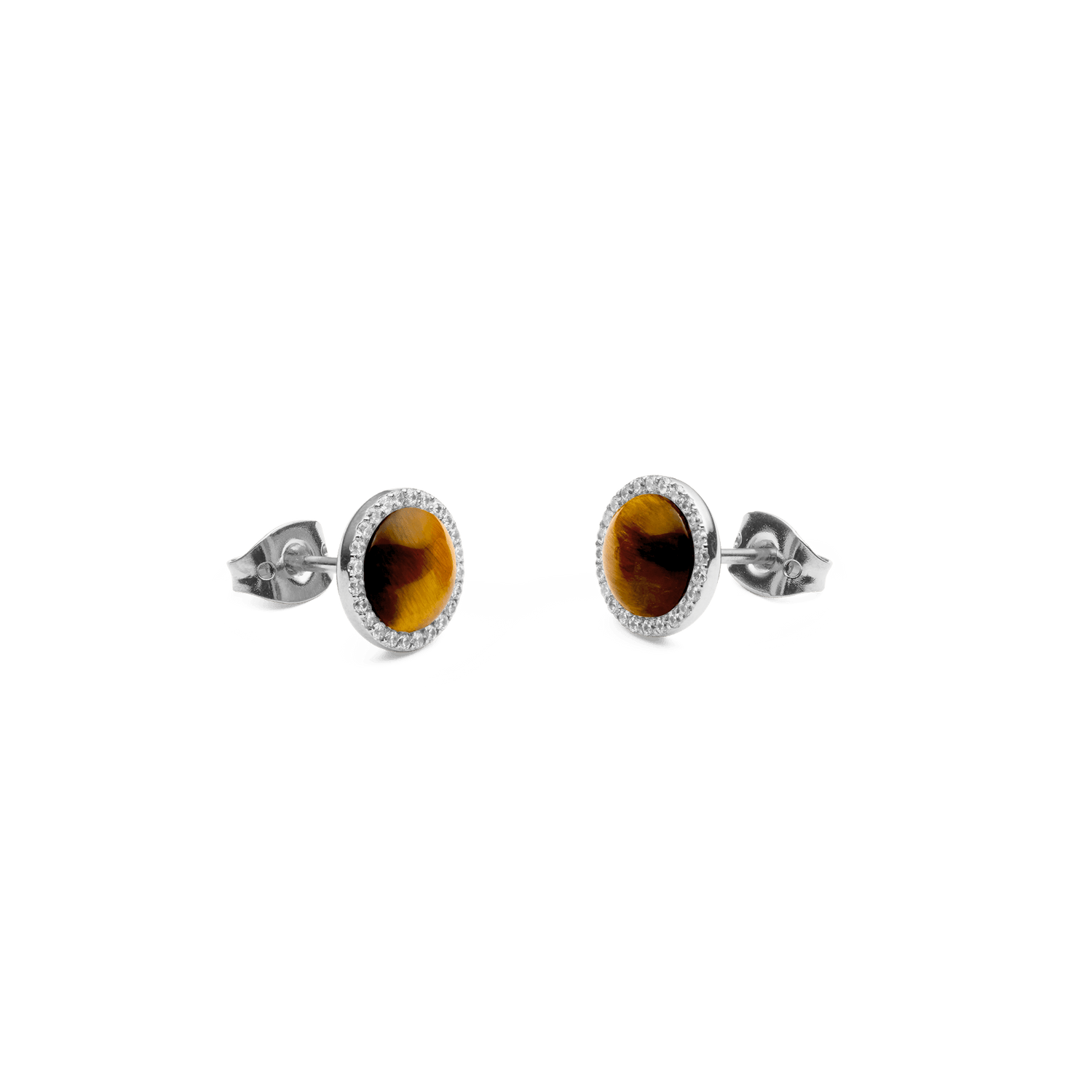 Audrey Earrings Tiger Eye Silver