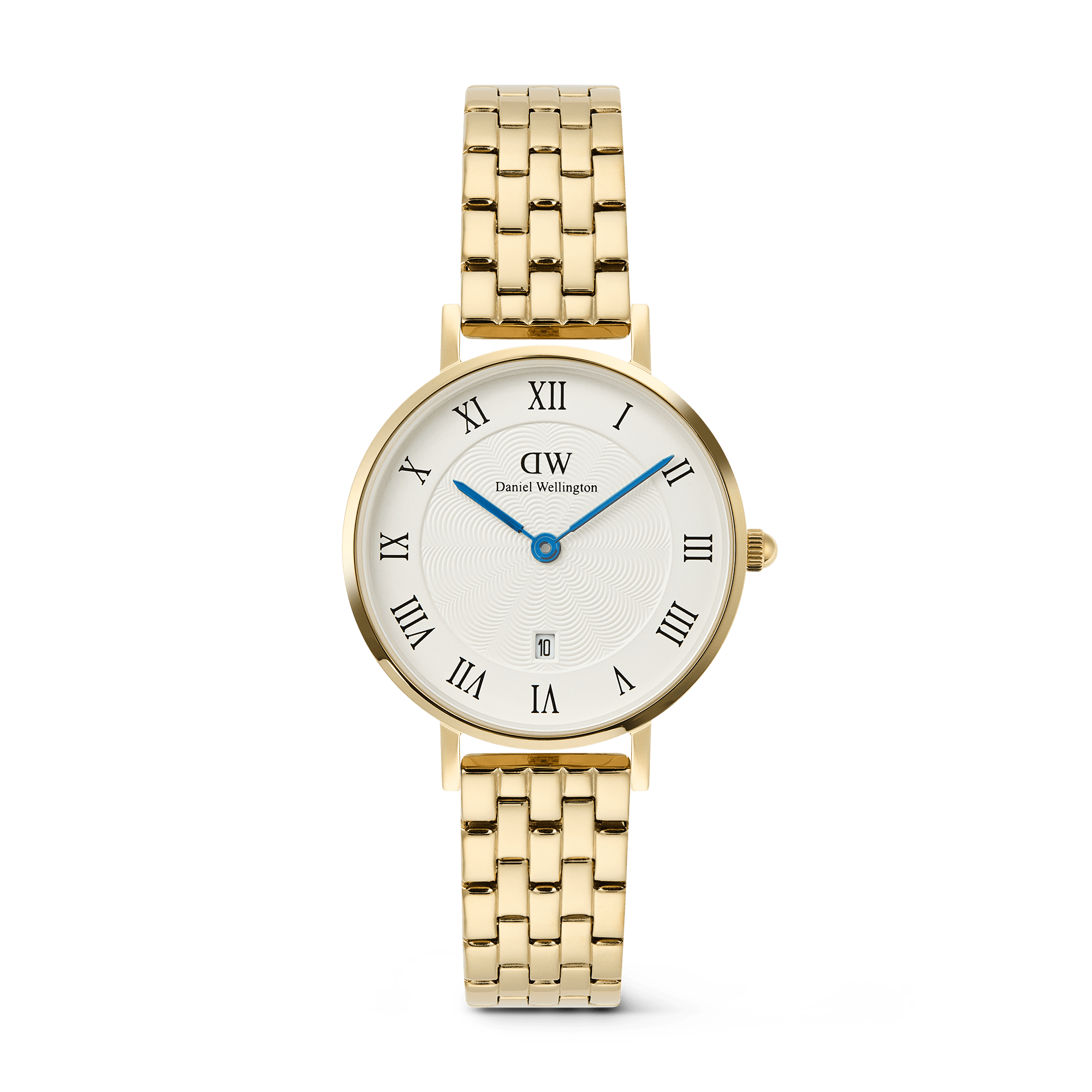 Petite Roman Numerals Date 5-link Gold display picture 3