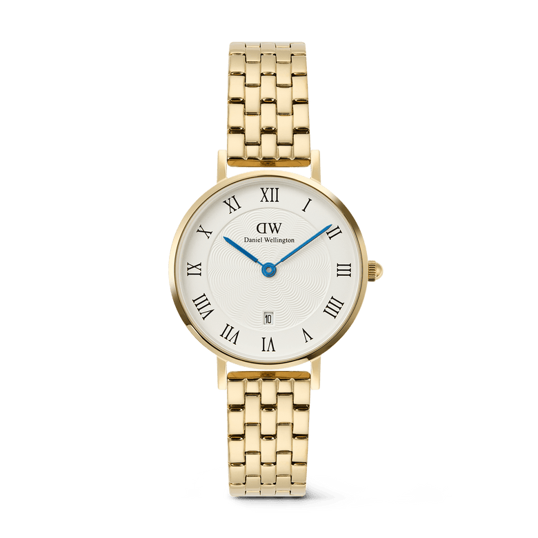 Petite Roman Numerals Date 5-link Gold