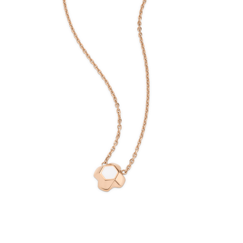 North Star Necklace 1 Small White Enamel Rose Gold