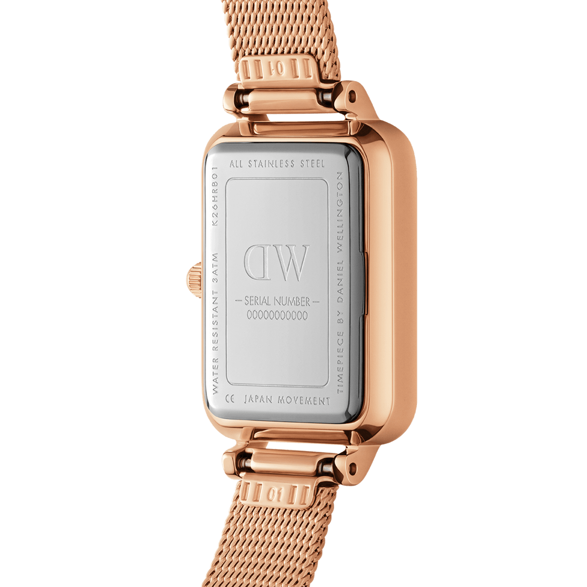 Quadro Bezel pink MOP watch - with rose gold strap | DW Quadro Bezel pink MOP watch - with rose gold strap | DW