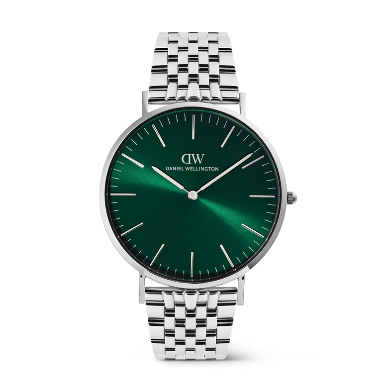 Classic 7-Link Emerald Silver