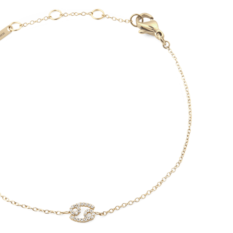 Crystal Zodiac Chain Bracelet Gold