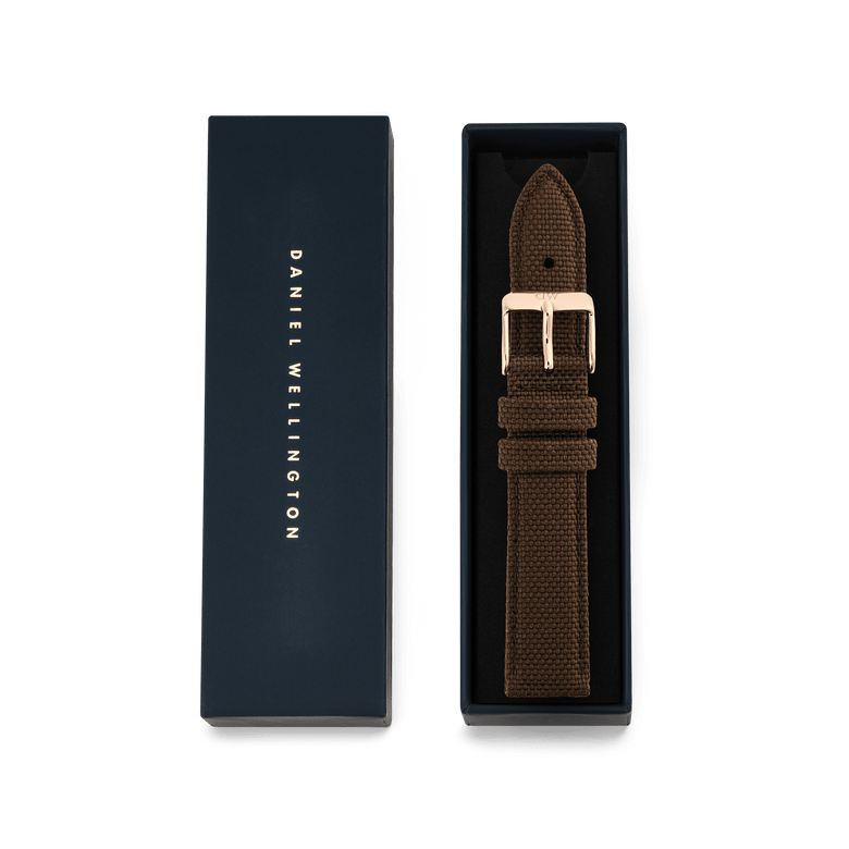 Brown Canvas Strap Rose Gold