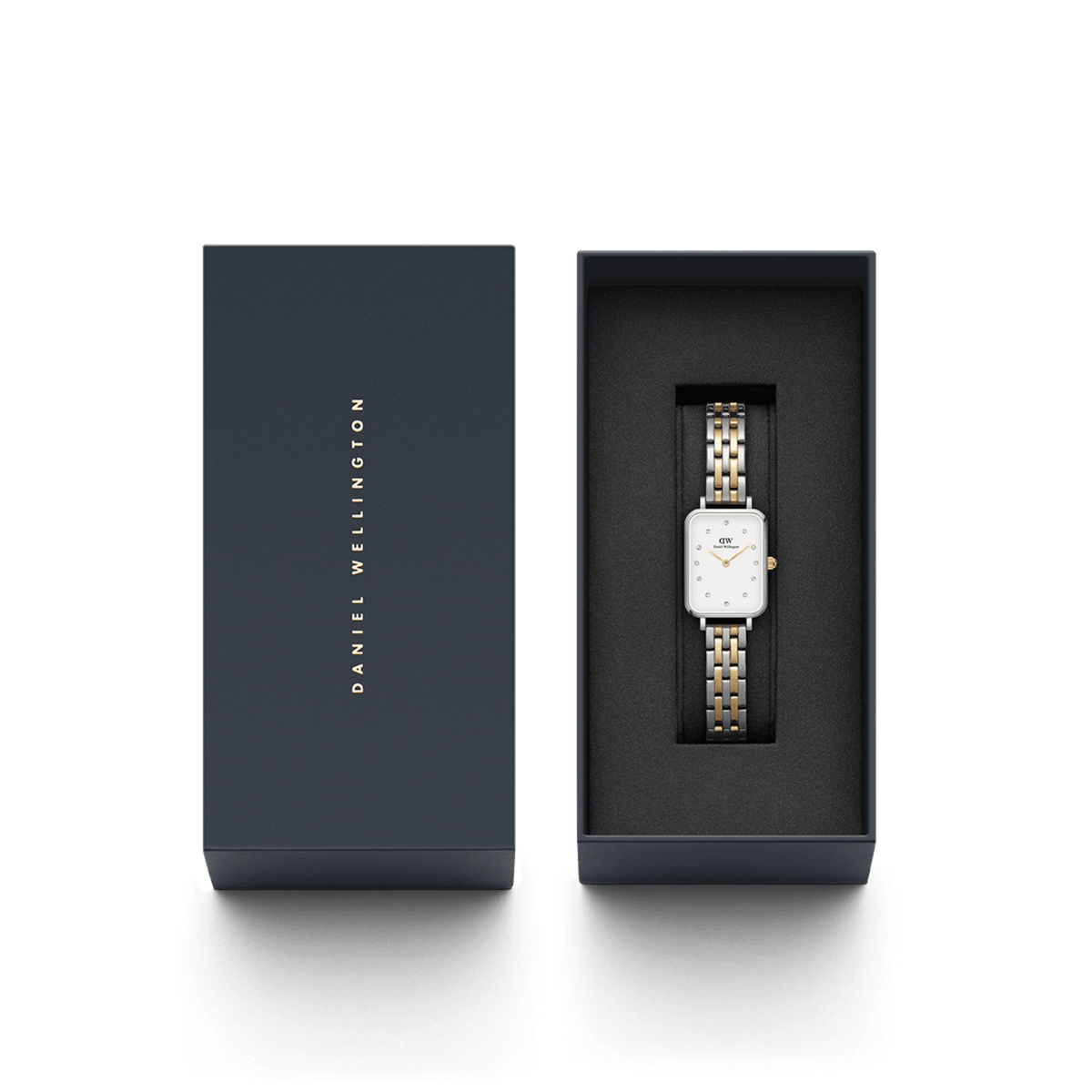 Quadro Lumine - Women's watch with silver & gold strap | DW Quadro Lumine - Women's watch with silver & gold strap | DW