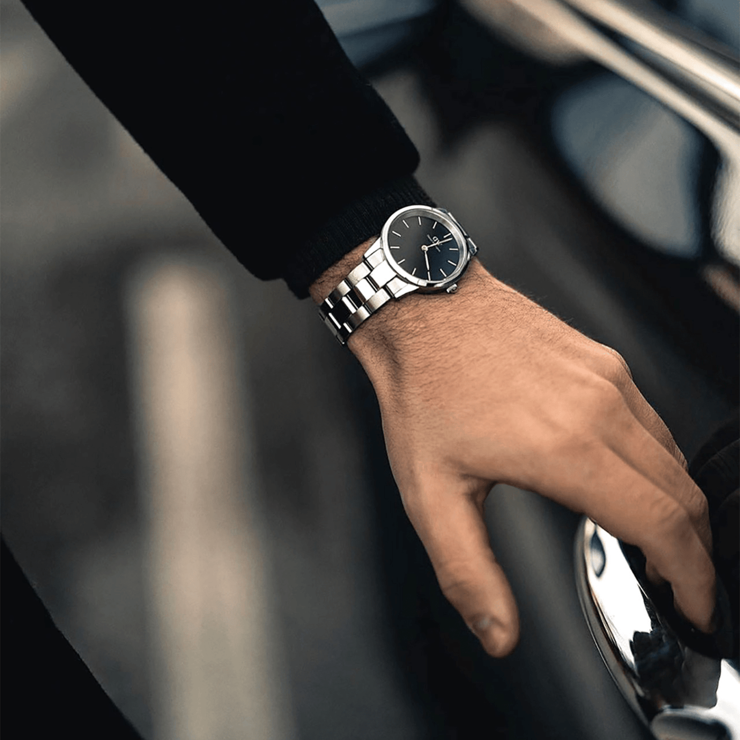 Iconic Link - Silver watch with Black dial 36mm | DW Iconic Link - Silver watch with Black dial 36mm | DW