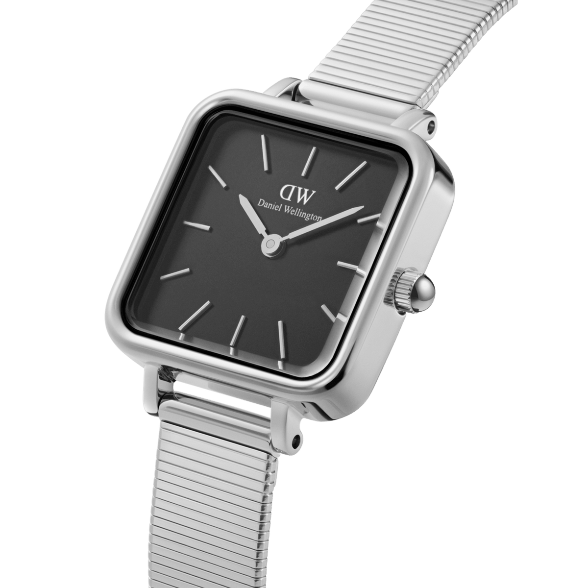 Quadro Studio - Womens square watch - Black & Silver | DW Quadro Studio - Womens square watch - Black & Silver | DW