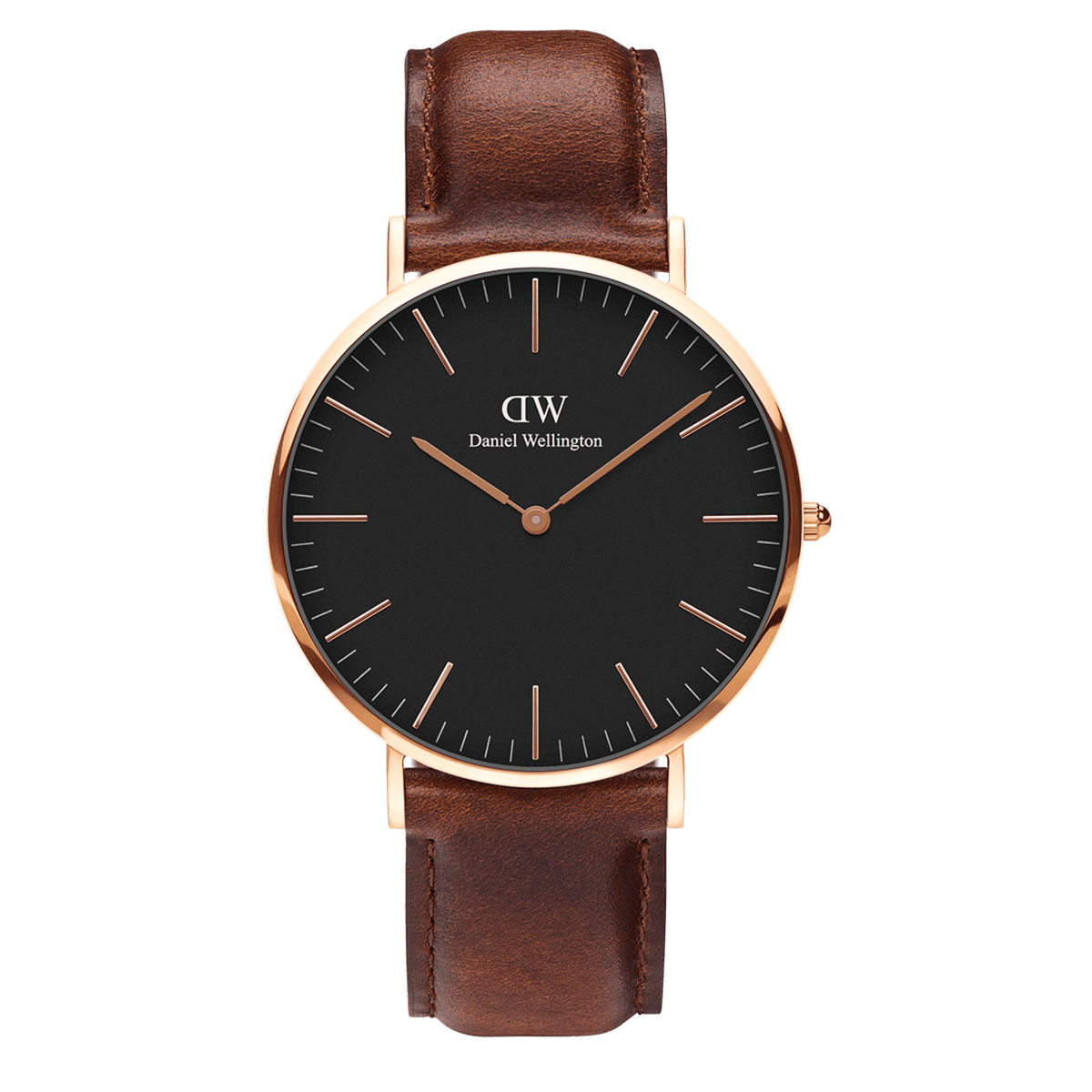 St Mawes - Men's rose gold watch with leather strap | DW St Mawes - Men's rose gold watch with leather strap | DW