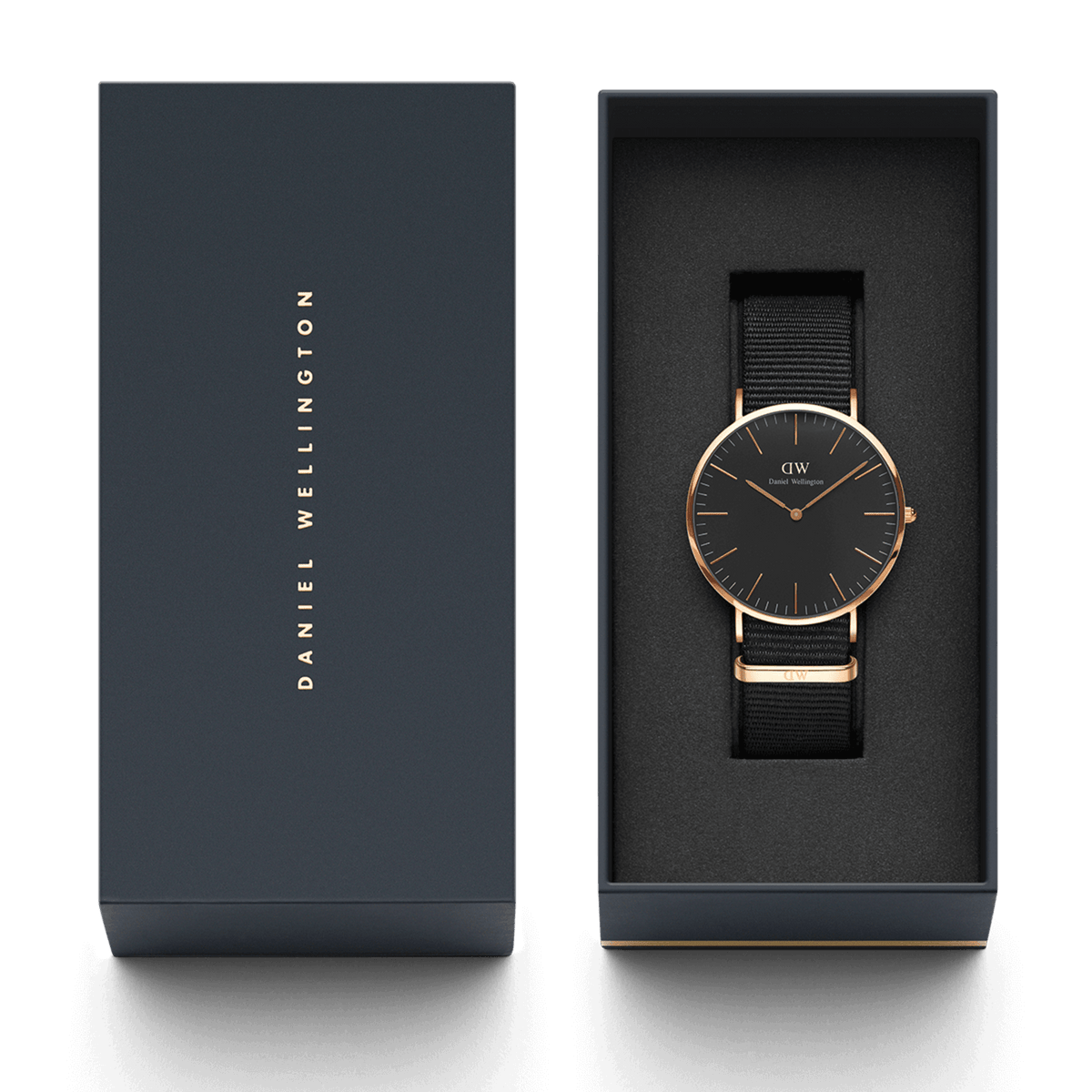 Cornwall - Black men's watch with rose gold 40mm | DW Cornwall - Black men's watch with rose gold 40mm | DW