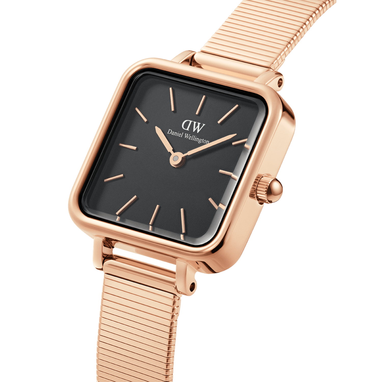 Quadro Studio - Womens square watch - Black & Rose Gold | DW Quadro Studio - Womens square watch - Black & Rose Gold | DW