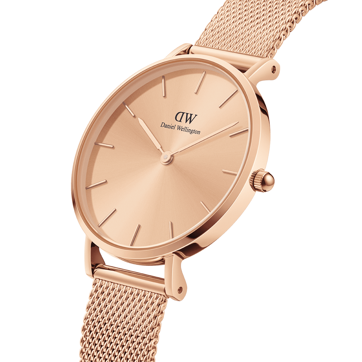 Petite Unitone - Rose gold watch with mesh strap 28mm | DW